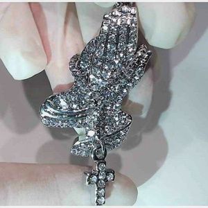 Iced Prayer Hands - Prosperity Pendant